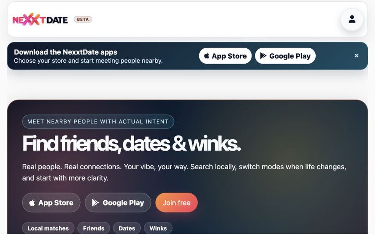 NexxtDate website screenshot